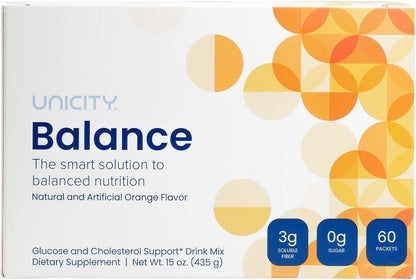 UNICITY BALANCE ORANGE - Stay Full Longer by Slowing Carbohydrate Absorption (60 Packets). Helps Support a Healthy Digestive System and Keeps Your Body Well Maintained (30-Day Supply)